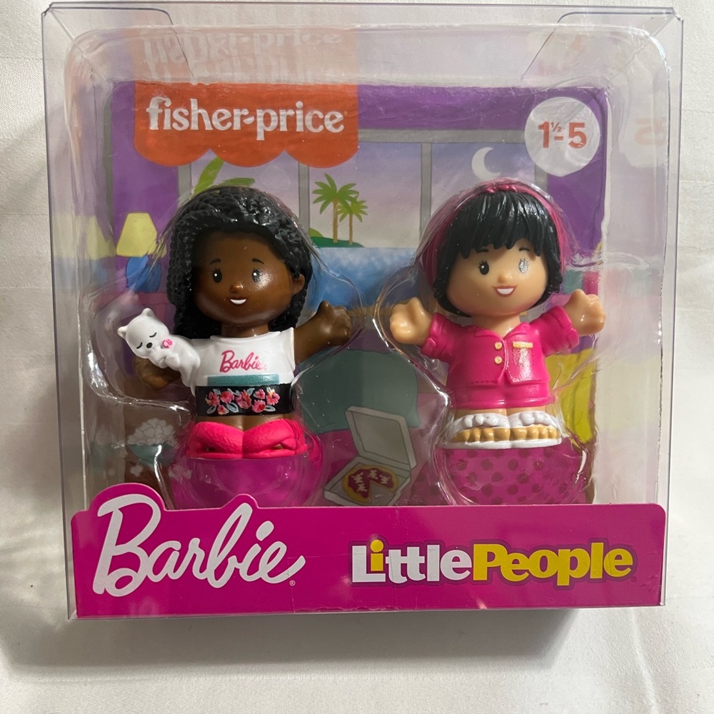 Fisher Price LITTLE PEOPLE BARBIE Sleepover Pajama Girls 2 Figure Set~NEW IN BOX